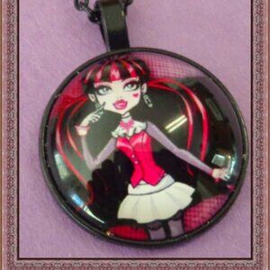 Monster High Draculaura Design Black Tone Necklace For Girl/Teen Gift